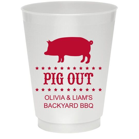 BBQ Pig Colored Shatterproof Cups